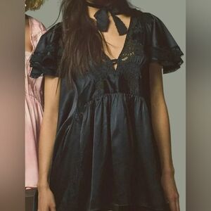 *NWT* Free People Wildest Rose Black Tunic Sz. Sm